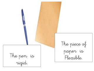 The pen is
rigid.
The piece of
paper is
Flexible.
 