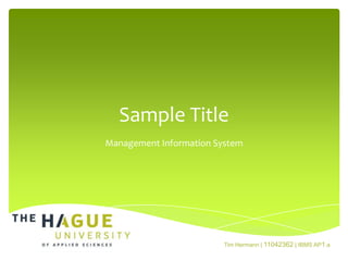 Sample Title Management Information System 
