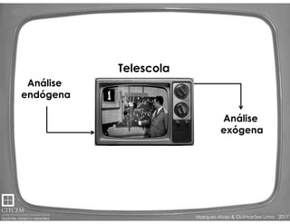 Marques Alves & Guimarães Lima , 2017
Telescola
Análise
endógena
Análise
exógena
 