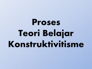 Proses
Teori Belajar
Konstruktivitisme
 