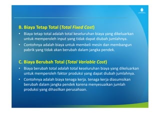 PPT Teori Ekonomi tm 6 biaya produksi jangka pendek | PDF
