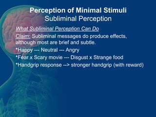 Subliminal Control The Interpretation of Sensory Information | PPTX