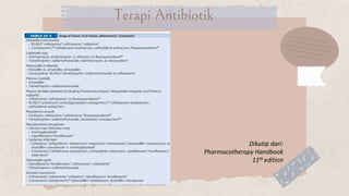 Terapi Antibiotik
Dikutip dari:
Pharmacotherapy Handbook
11th edition
 