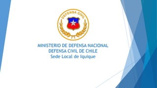 MINISTERIO DE DEFENSA NACIONAL
DEFENSA CIVIL DE CHILE
Sede Local de Iquique
 