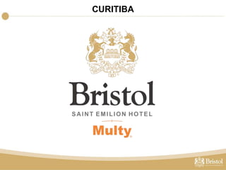 CURITIBA 
BRISTOL SAINT EMILION HOTEL 
Rua Visconde do Rio Branco, 1295 - Centro - (41) 3219-1000 
• 74 apartamentos 
• 2 salas para eventos 
• Fitness Center 
• Bar 
• Churrasqueira 
• Estacionamento 
• Restaurante 
• Room Service 
• 10 minutos do Hospital de Clínicas 
• 3 minutos do bairro do Batel 
• 10 minutos da Rodoferroviária 
• 20 minutos do Aeroporto Afonso Pena 
LOCALIZAÇÃO CENTRAL 
APARTAMENTOS 100% REFORMADOS 
CATEGORIA SUPERIOR 
 