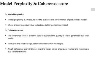 Coherence Topic Model topic modelling through LDA and bertopic model | PPTX