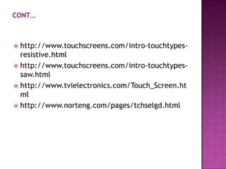 Ppt Touch Screen Sensor12 | PPTX | Operating Systems | Computer ...