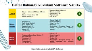 Daftar Bahan/Buku dalam Software SABDA
https://labs.sabda.org/SABDA_Software
 