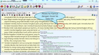 Akses ke Kamus
dengan hover ke
kata tsb.
 