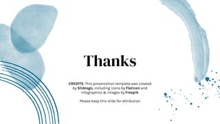 CREDITS: This presentation template was created
by Slidesgo, including icons by Flaticon and
infographics & images by Freepik.
Thanks
Please keep this slide for attribution
 