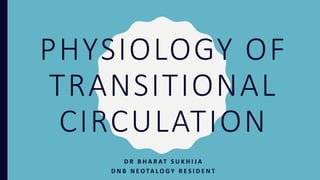 PHYSIOLOGY OF
TRANSITIONAL
CIRCULATION
D R B H A R AT S U K H I J A
D N B N E O TA L O G Y R E S I D E N T
 