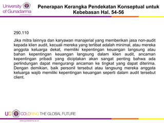 Penerapan Kerangka Pendekatan Konseptual untuk
Kebebasan Hal. 54-56

290.110
Jika mitra lainnya dan karyawan manajerial ya...