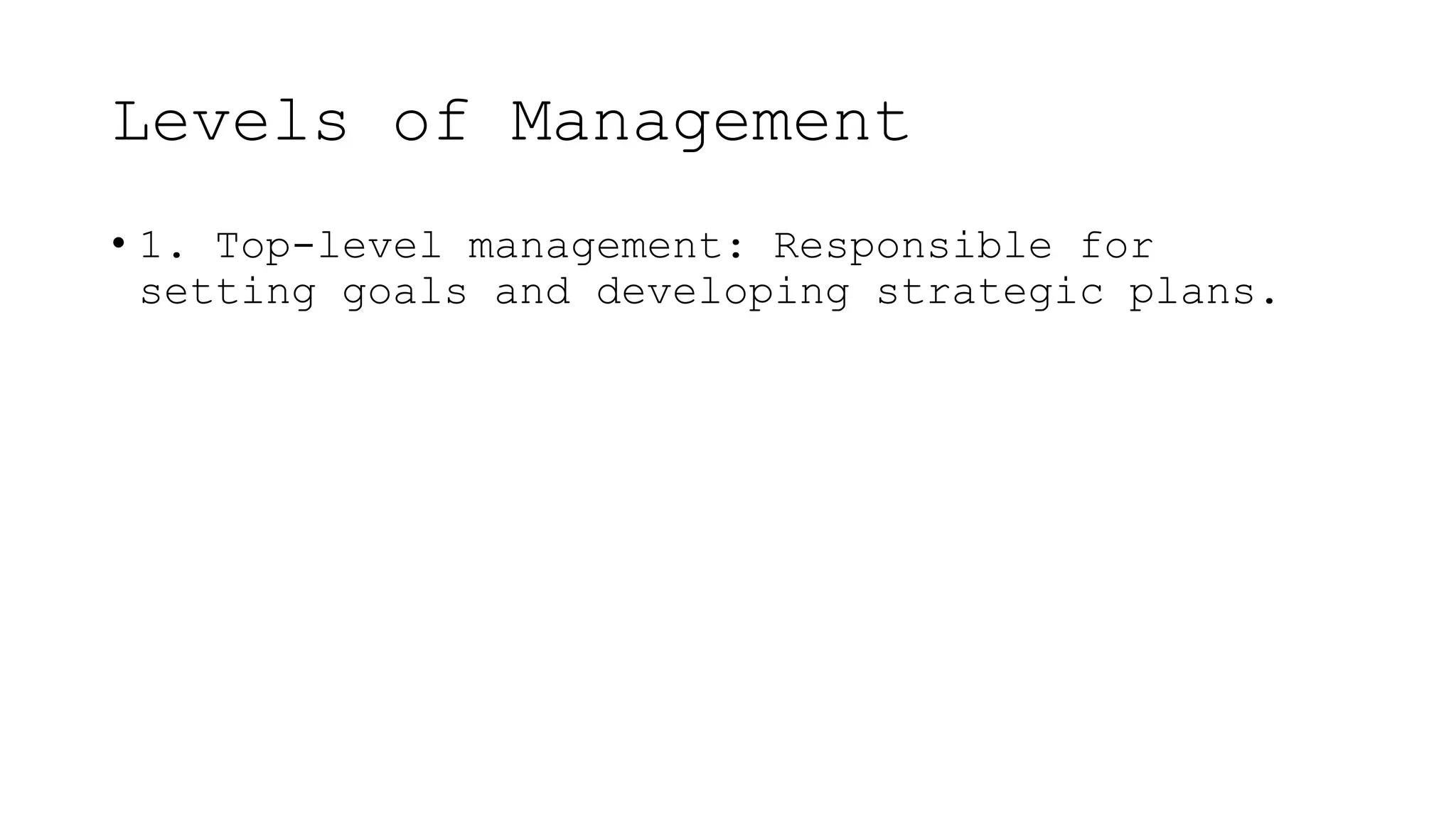 Levels of management - Presentation for PME | PPTX