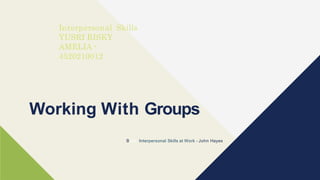 Working With Groups
Interpersonal Skills
YUSRI RISKY
AMELIA -
4520210012
Book: Interpersonal Skills at Work - John Hayes
 