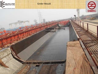 Applying shuttering
oil(Reebol)
Girder Mould
 