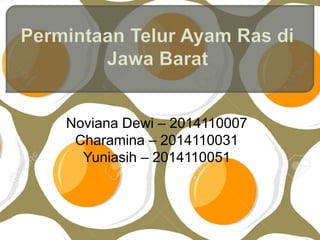 Noviana Dewi – 2014110007
Charamina – 2014110031
Yuniasih – 2014110051
 