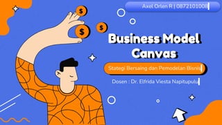 Business Model
Canvas
Stategi Bersaing dan Pemodelan Bisnis
Axel Orlen R | 0872101008
Dosen : Dr. Elfrida Viesta Napitupulu
 