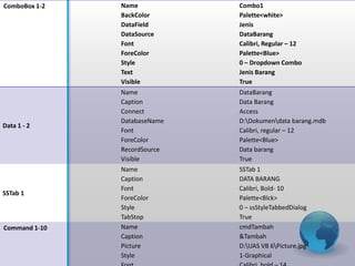 APLIKASI DATA BARANG DAN DATA SUPPLIER MENGGUNAKAN VISUAL BASIC 6.0 | PPTX