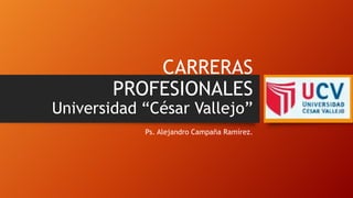 CARRERAS
PROFESIONALES

Universidad “César Vallejo”
Ps. Alejandro Campaña Ramírez.

 
