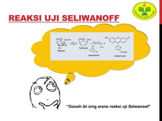 REAKSI UJI SELIWANOFF
“Ooooh iki sing arane reaksi uji Selwanoof”
 
