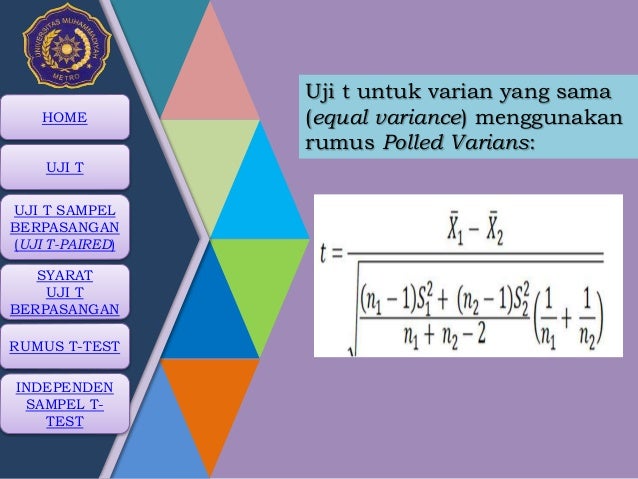 Ppt Uji T Berpasangan Dan Independen