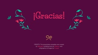CREDITS: This presentation template was created
by Slidesgo, including icons by Flaticon, and
infographics & images by Freepik
¡Gracias!
 