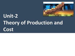 Unit-2
Theory of Production and
Cost
 