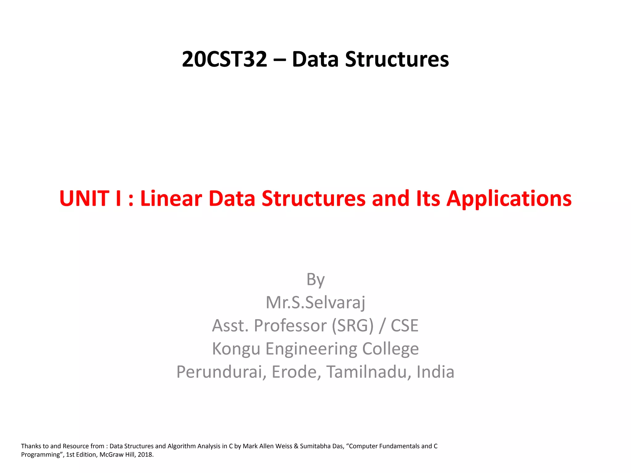 Linear Data Structures - List, Stack and Queue | PPT