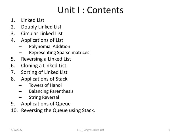 Linear Data Structures - List, Stack and Queue | PPT