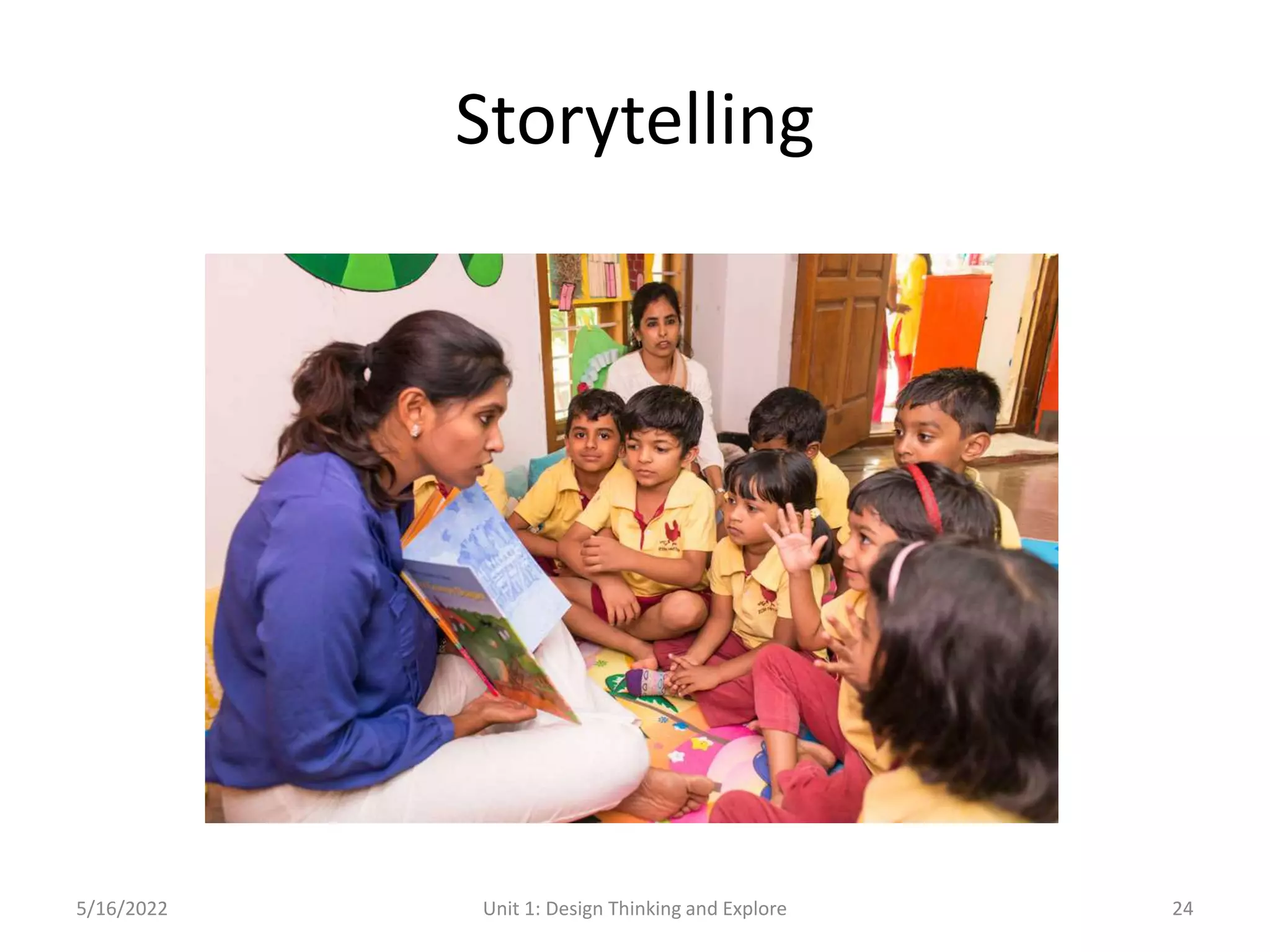 Storytelling
5/16/2022 Unit 1: Design Thinking and Explore 24
 