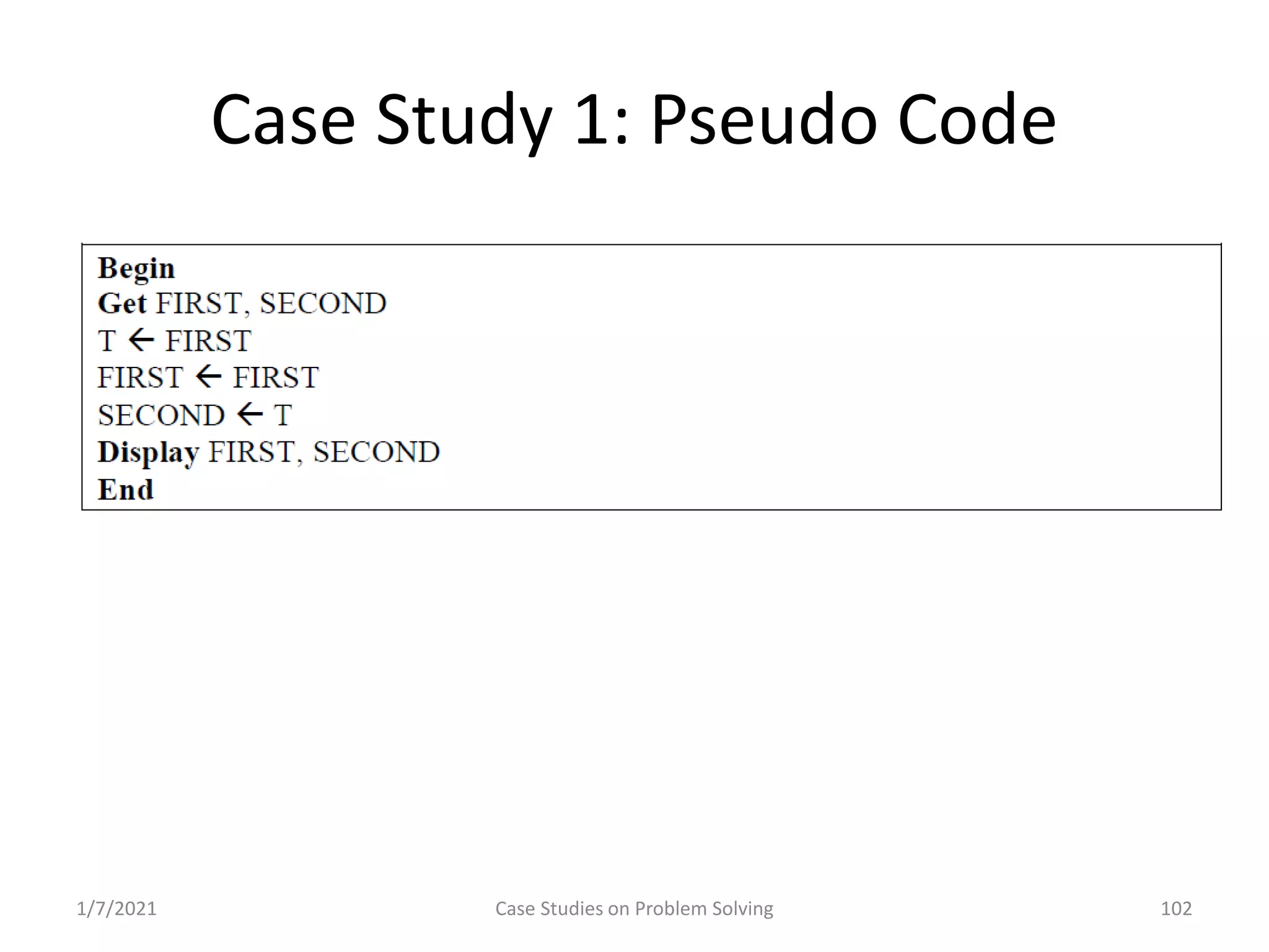 Problem Solving and Programming