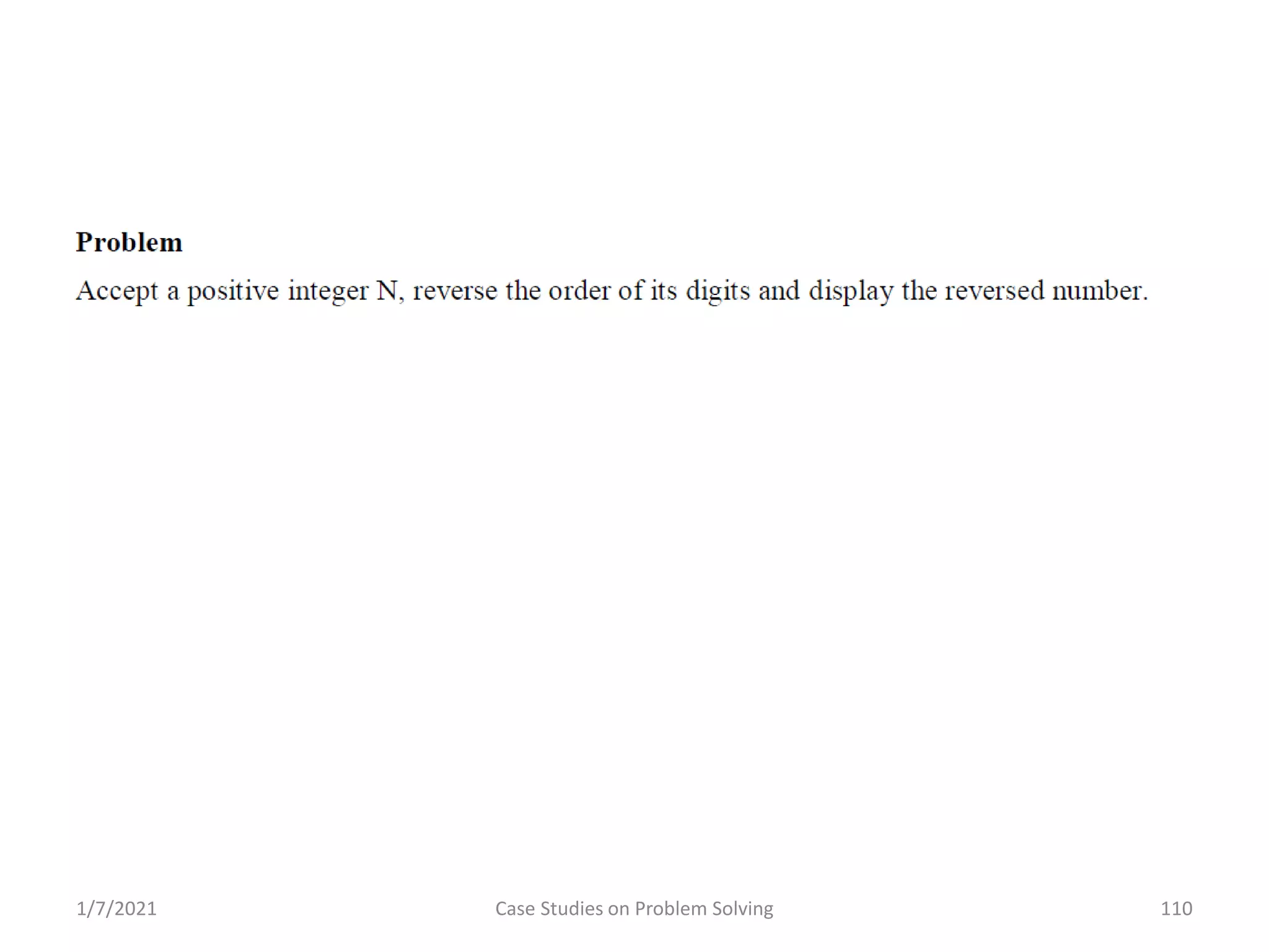 Problem Solving and Programming