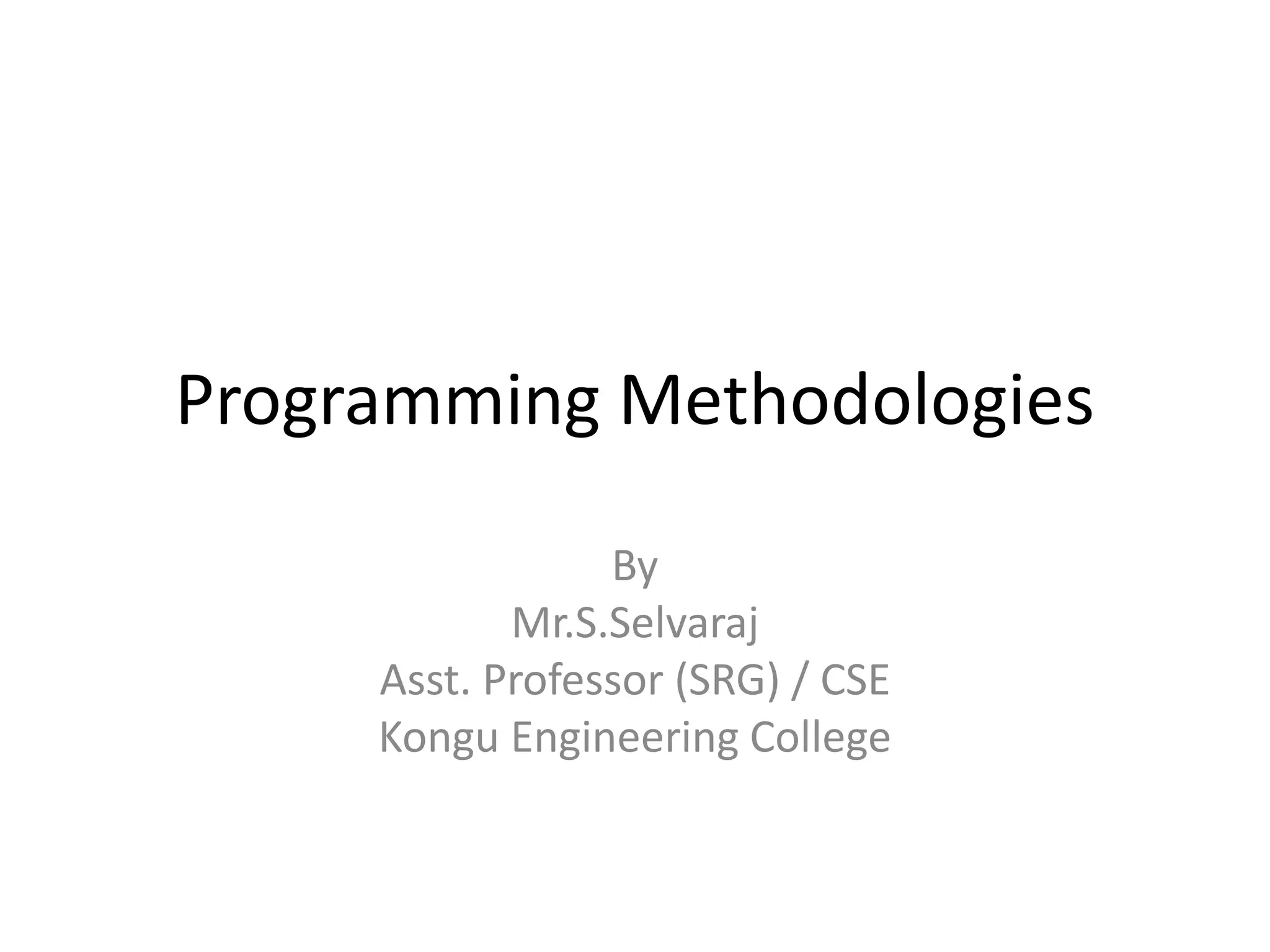 Problem Solving and Programming