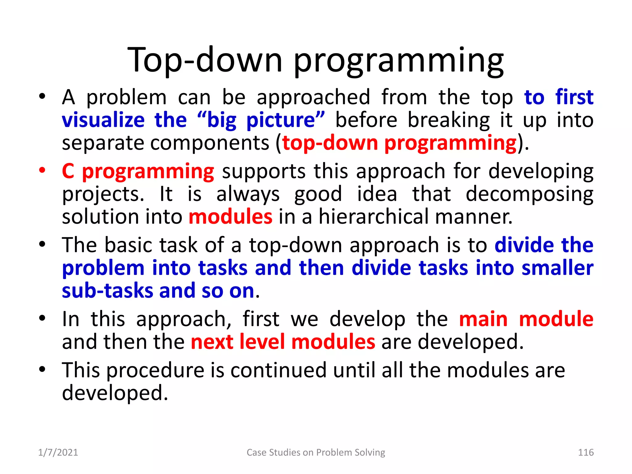 Problem Solving and Programming