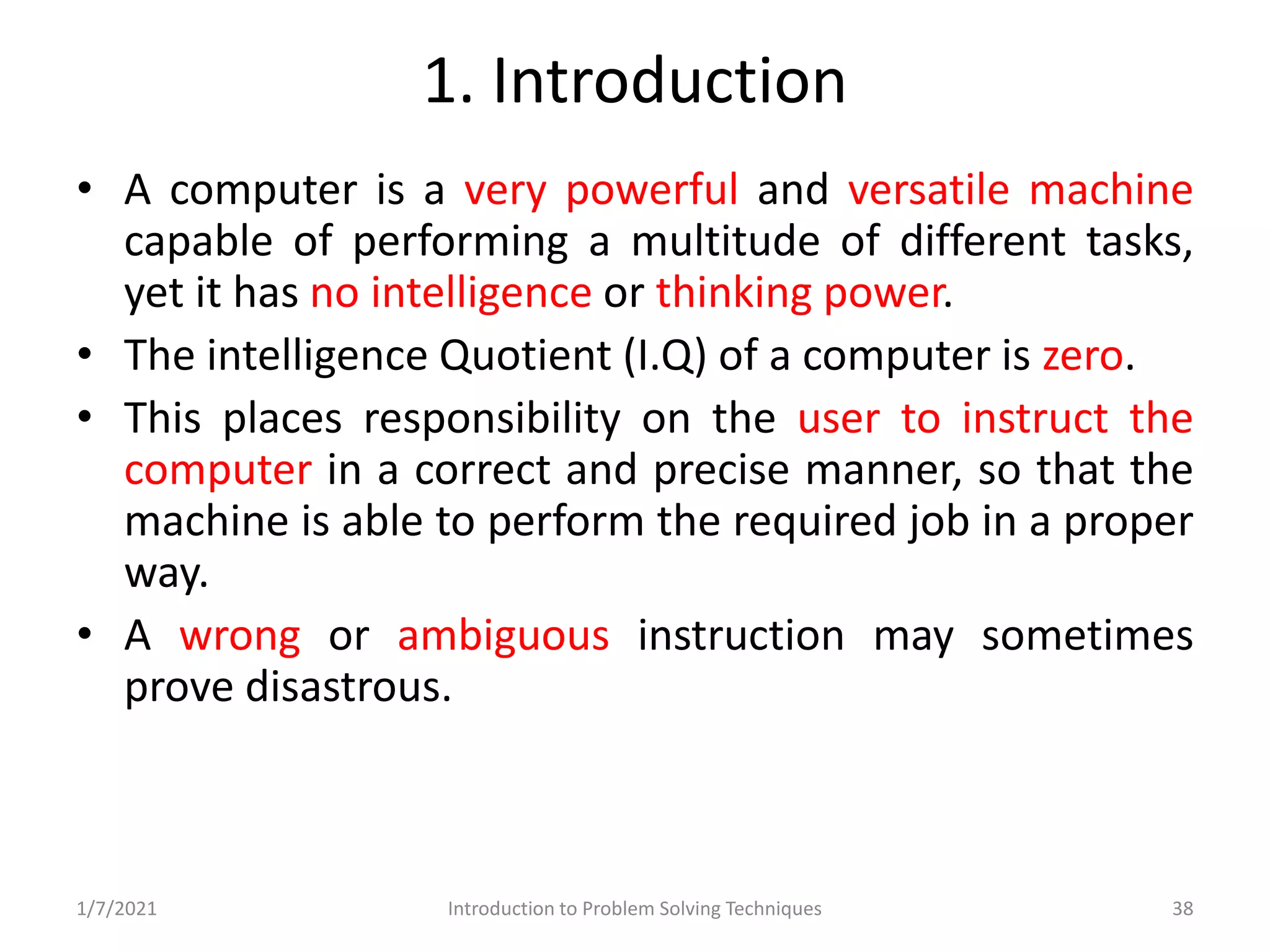 Problem Solving and Programming