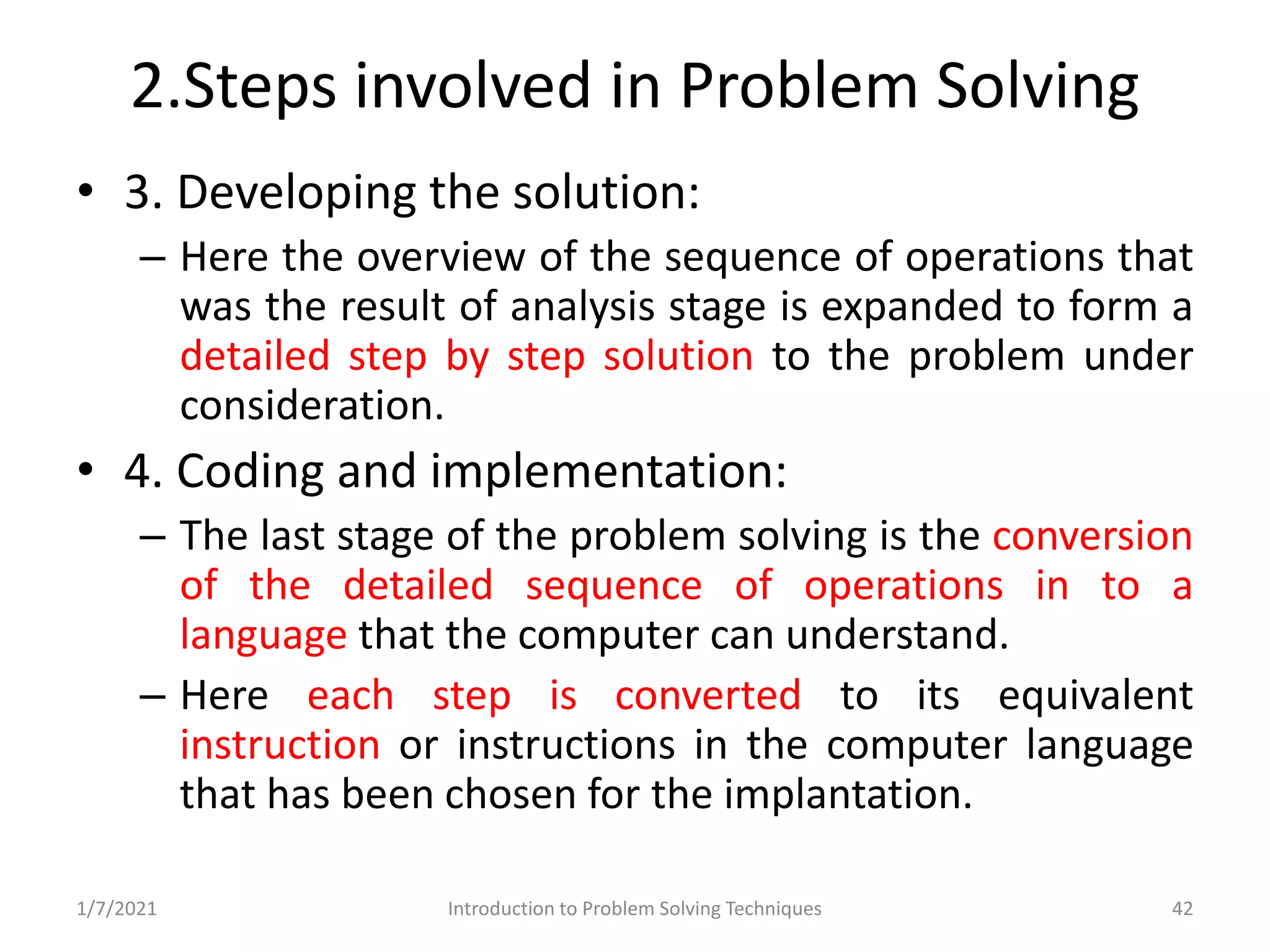 Problem Solving and Programming