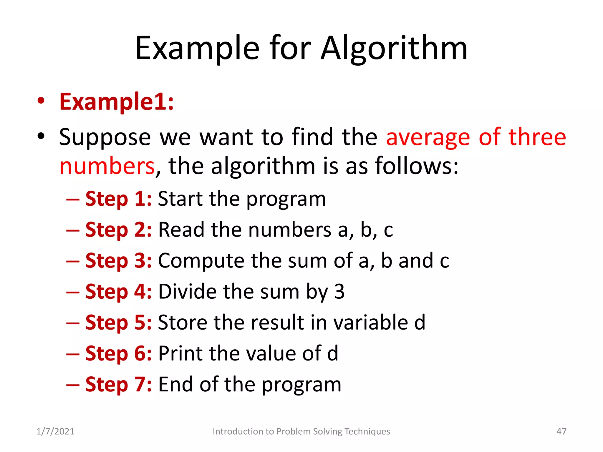 Problem Solving and Programming