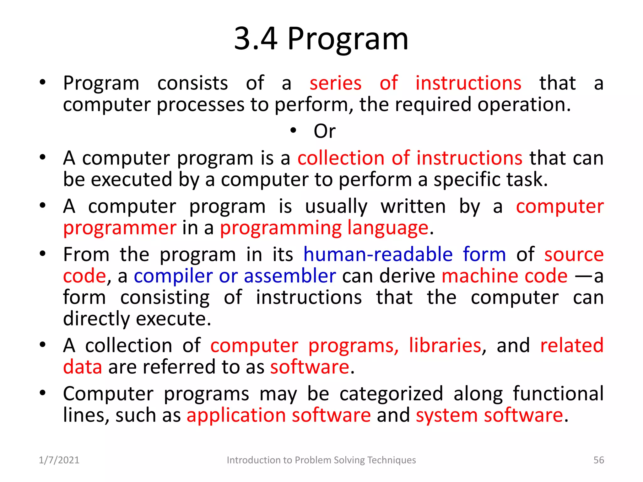 Problem Solving and Programming