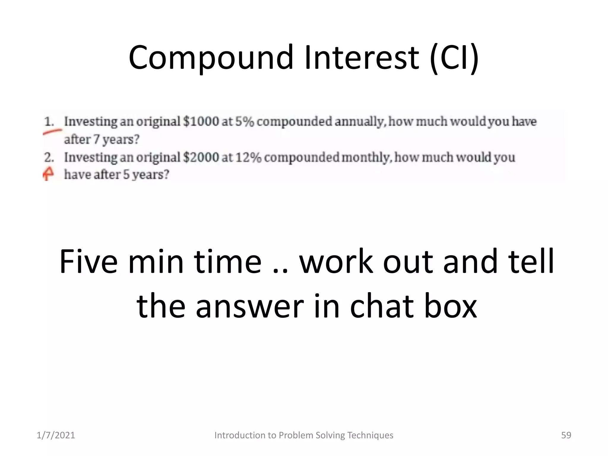Problem Solving and Programming