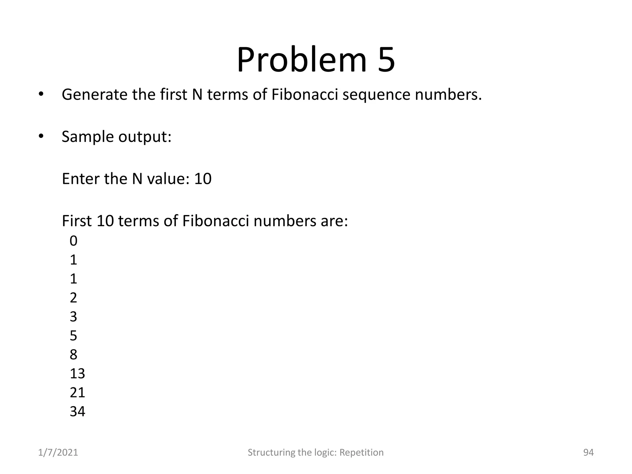 Problem Solving and Programming