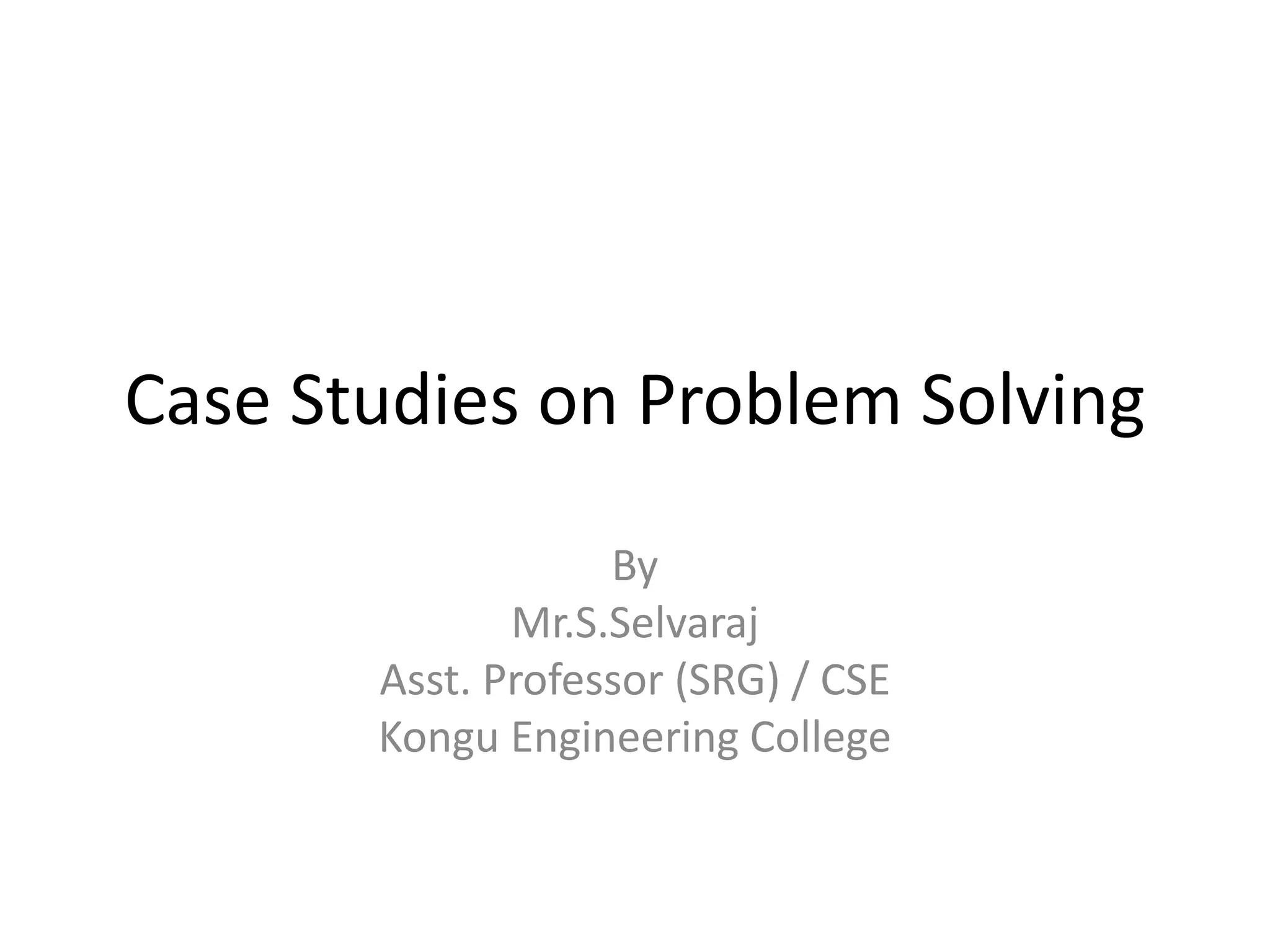 Problem Solving and Programming