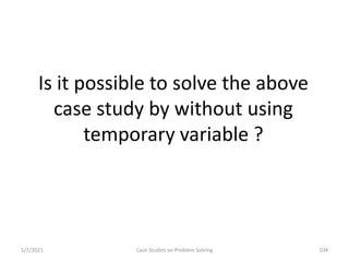 Problem Solving and Programming