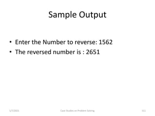 Problem Solving and Programming