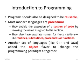Problem Solving and Programming