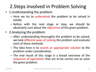 Problem Solving and Programming
