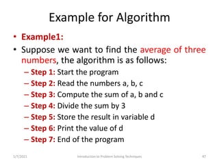 Problem Solving and Programming