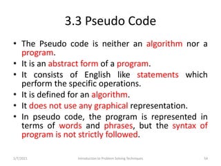 Problem Solving and Programming