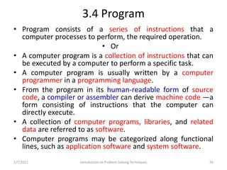 Problem Solving and Programming