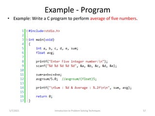Problem Solving and Programming