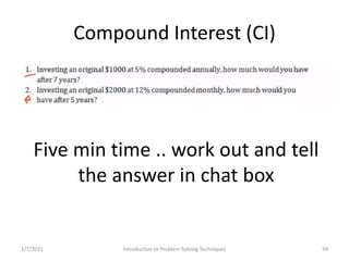 Problem Solving and Programming